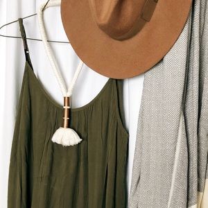 Olive green ROXY festival dress.